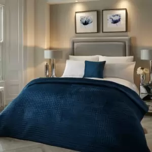 Image of Stella Velvet Quilted Bedspread, Teal, 150 x 220 Cm - Soiree