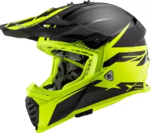 Image of LS2 MX437 Fast Evo Roar Motocross Helmet, black-yellow, Size 2XL, black-yellow, Size 2XL