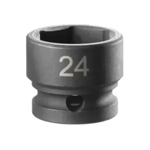Image of Facom 6-POINT Stubby Impact Socket 1/2in Drive 24mm NSS.24A