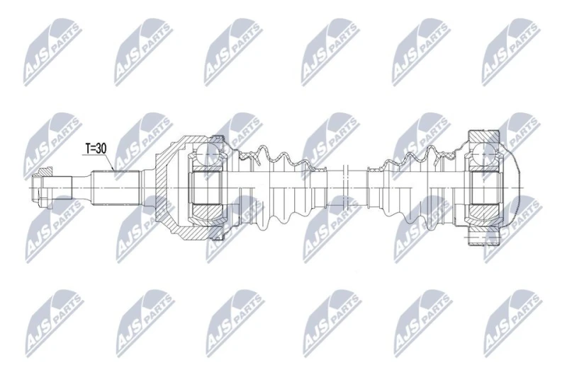 Image of NTY NPW-PS-013 Drive shaft Manual Transmission, Rear Axle Left Drive Shaft (13)