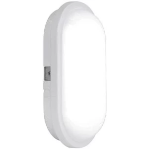 image of Aurora Enlite 15W IP65 Polycarbonate Oval Integrated LED Bulkhead Cool White - EN-BH215/40