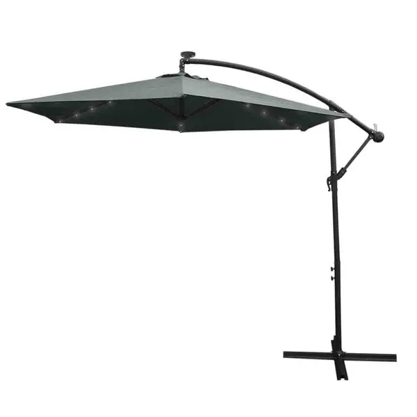 Image of Monstershop Grey 3m LED Cantilever Parasol 29383