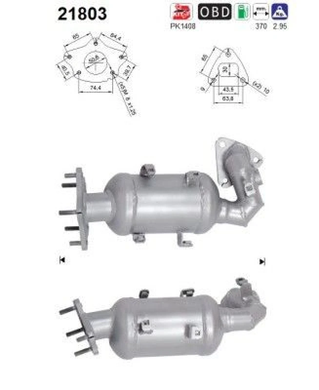 Image of AS Catalytic converter AS 21803