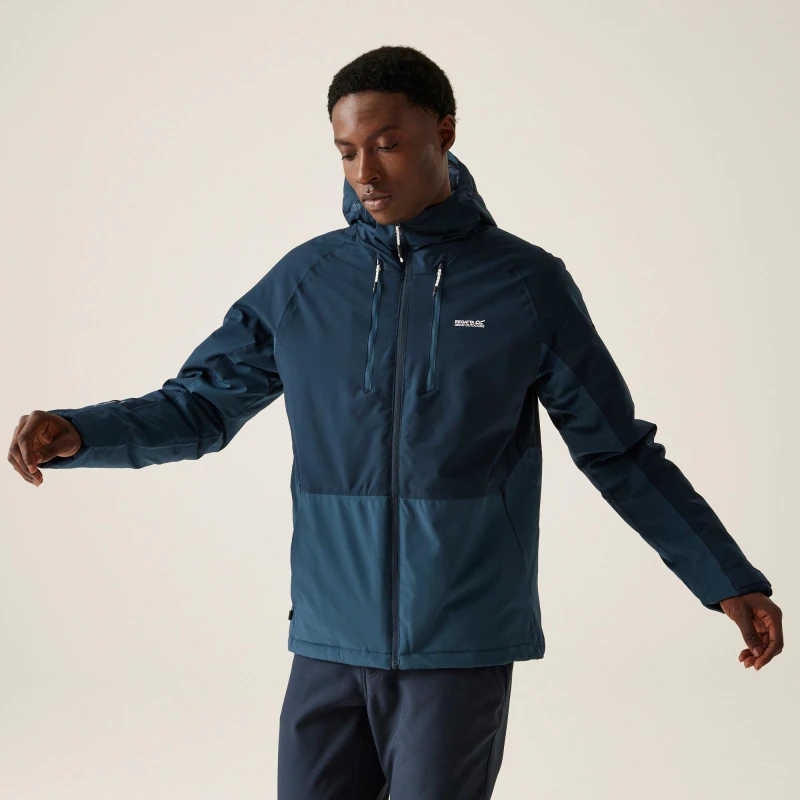 Image of Regatta Mens Highton Stretch III Waterproof Jacket S - Chest 37-38' (94-96.5cm) Navy Moon Light Denim RMP344-H0R-S