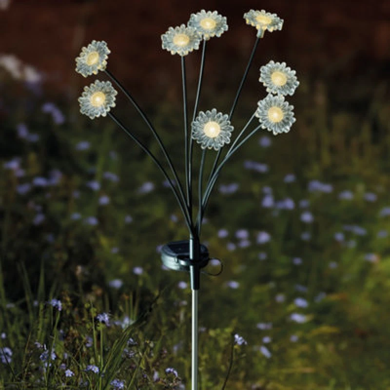 Image of Garden Greatness 8 Stem Daisy Flora Solar Stake Light Multicolor Unisex
