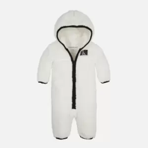 Image of Calvin Klein Teddy Hooded Sherpa Bodysuit - 6-9 months