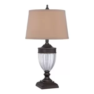 image of Dennison 1 Light Table Lamp Palladian Bronze, E27