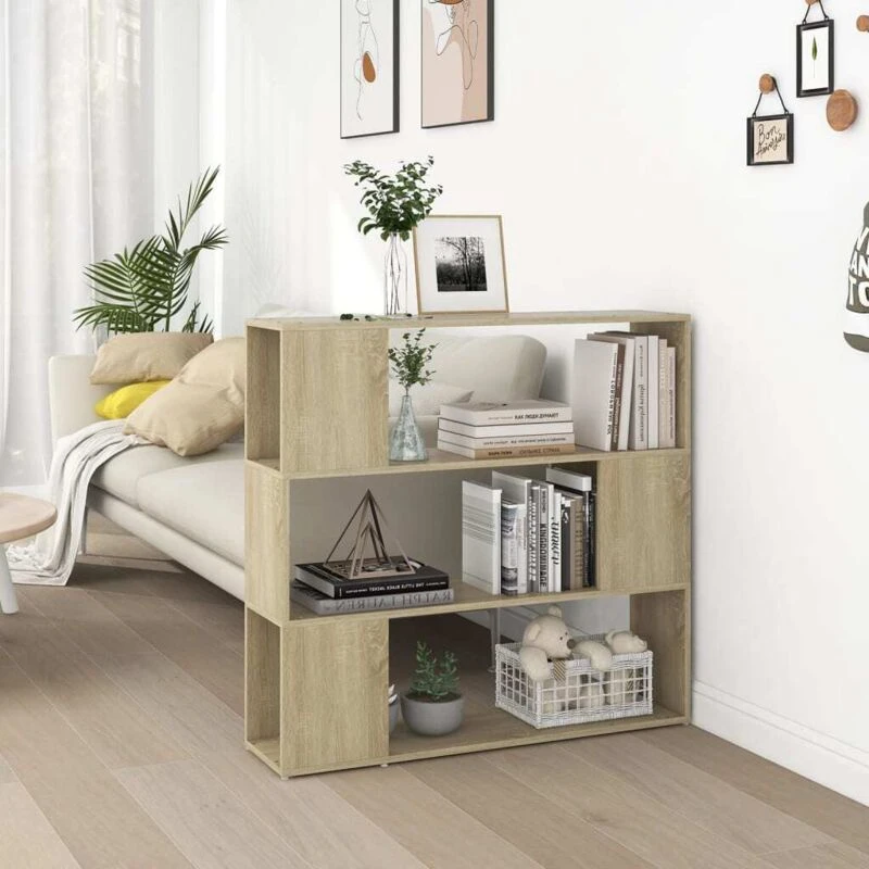 Image of VIDAXL Book Cabinet Room Divider Sonoma Oak 100x24x94cm Vidaxl 8720286651384