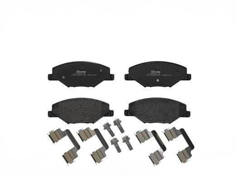 Image of BREMBO P 85 121 Brake pad set PRIME LINE excl. wear warning contact, with accessories, with anti-squeak plate Brake Pad Set,disc brake (402)