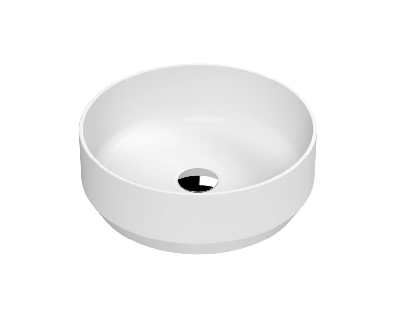 Image of Balterley Round Ceramic Countertop Vessel Without Overflow Matt White 350mm White