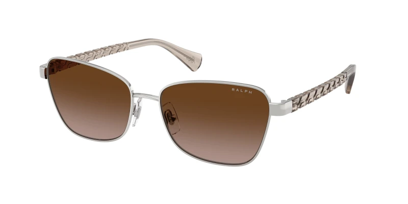 Image of Ralph Lauren RA4149 949213 Woman Sunglasses Metal Silver Brown Geometric Normal Nuanced Silver Sunglasses Woman Metal
