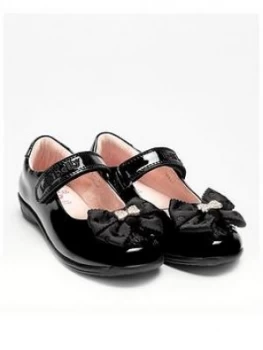 Image of Lelli Kelly Girls Emma Bow Dolly School Shoe - Black Patent