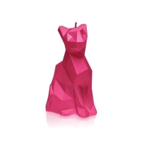 Image of Dark Pink Low Poly Cat Candle
