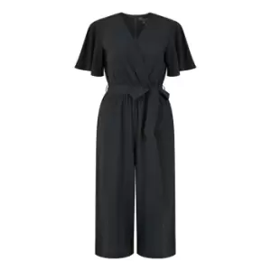 image of Mela London Black Wrap Over Jumpsuit - Black