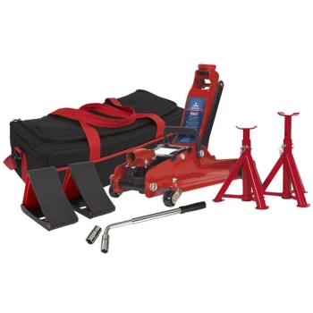 Image of Sealey 1020LEBAGCOMBO Trolley Jack 2tonne Low Entry Short Chassis ...