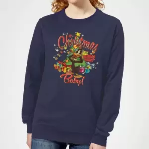 image of Looney Tunes Its Christmas Baby Womens Christmas Jumper - Navy - L