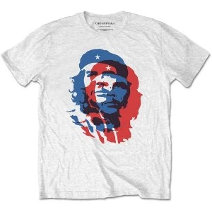 image of Che Guevara - Blue and Red Unisex XX-Large T-Shirt - White