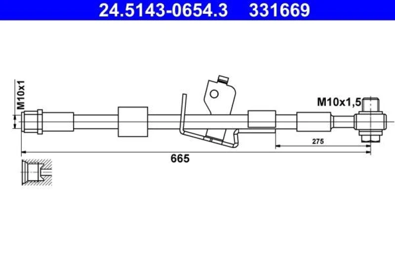 Image of Brake hose ATE 24.5143-0654.3