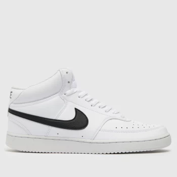 Image of Nike White & Black Court Vision Mid Next Nature Trainers