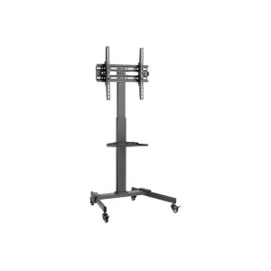 image of ProperAV Portable TV Trolley Stand for 32"-55" Screens Black Max load 35KG