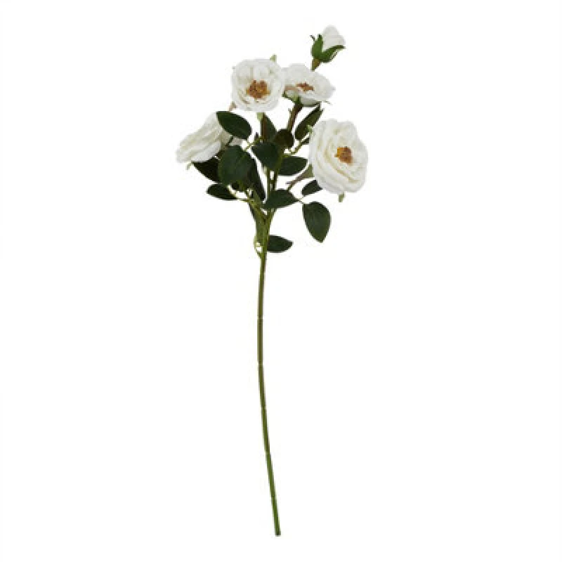 Image of Hill Interiors The Natural Garden Collection Hedge Rose Artificial Flower White/green (One Size)