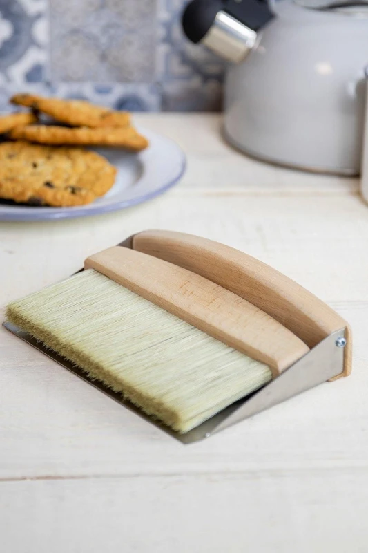 Image of Living Nostalgia Tabletop Dustpan & Brush Grey