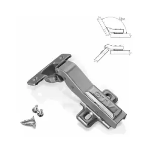 Image of Angular 30° Hydraulic Clip-On Soft Close Wardrobe Door Hinge - Without Euro Screw