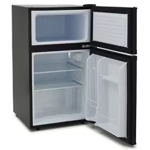 image of Iceking IK2023K 48cm 2 Door Undercounter Fridge Freezer Black F Rated