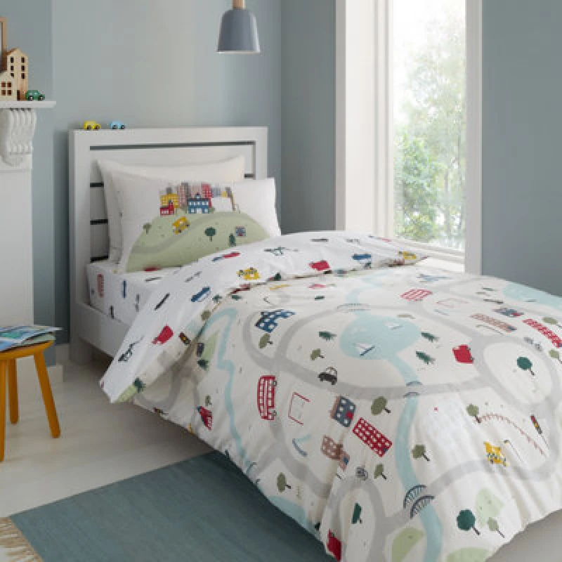 Image of Bianca Bedding Transport Cotton Duvet Cover Set With Pillowcases White