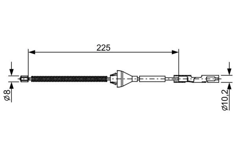 Image of Bosch 1 987 482 705 Brake Cable 225mm Cable,parking brake (124)