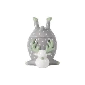 Image of Polka Dot Christmas Reindeer Pot Grey