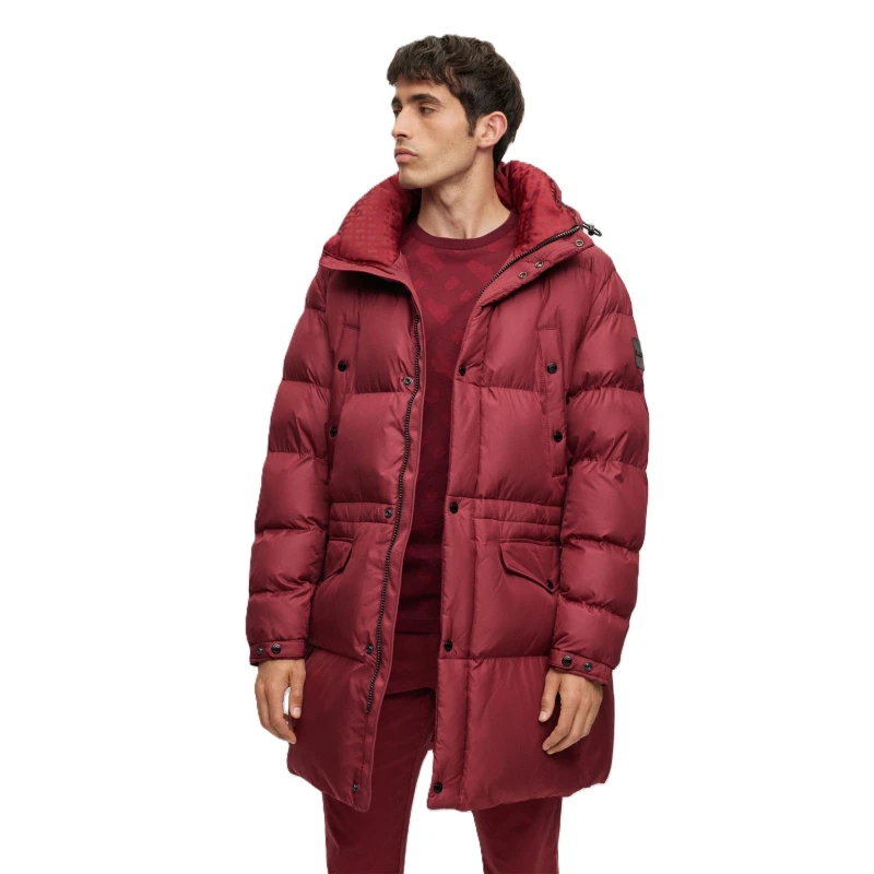 Image of Boss Mens Condolo Short Puffer Jacket Dark Red male 38 (48)