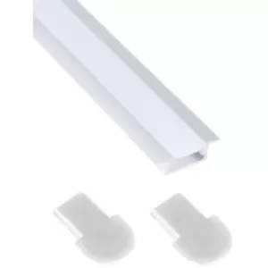 image of Profile Recessed 2M for LED Light Strip with Opal Cover - Colour Aluminium - Pack of 1