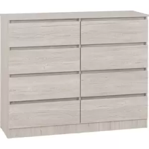 image of Seconique - Malvern 8 Drawer Chest in Beige Urban Snow Finish Recessed Handles