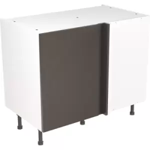 Image of Kitchen Kit Flatpack Slab Kitchen Cabinet Base Blind Corner Unit Super Gloss 1000mm in Graphite MFC