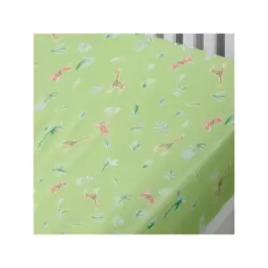 image of Jungle Print Fitted Sheet, Multi, Single - Bedlam