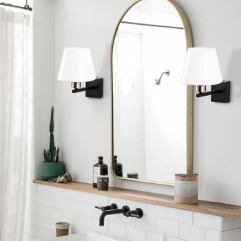 Image of Profil - 4661 Black Nickel White Wall Lamp