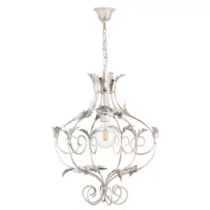 Image of Contessa Wire Frame Pendant Ceiling Light, Ivory