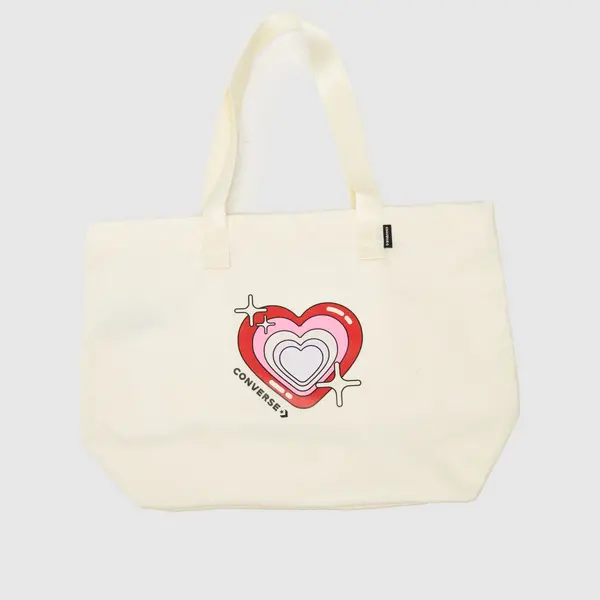 image of Converse off-white y2k heart tote bag