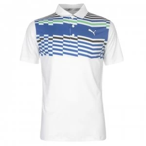 image of Puma Road Map Polo Shirt Mens - White/Green