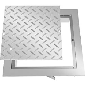 image of VEVOR Recessed Manhole Cover Powder-coated Drain Cover 30x30cm Steel Lid w/Frame