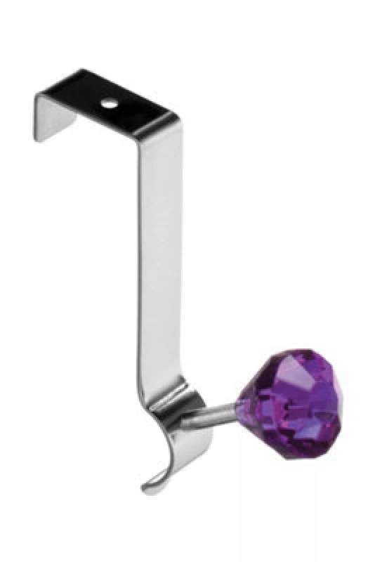 Image of Premier Housewares Over Door Purple Diamante Single Hook Purple