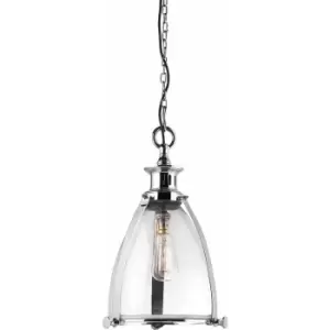 Image of Storni pendant lamp, polished nickel and glass, 28 cm