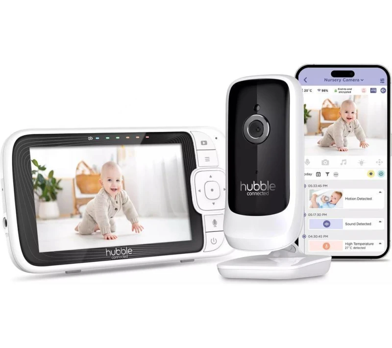Image of HUBBLE Nursery Pal Connect 5 Smart Baby Monitor - White 3700601430196