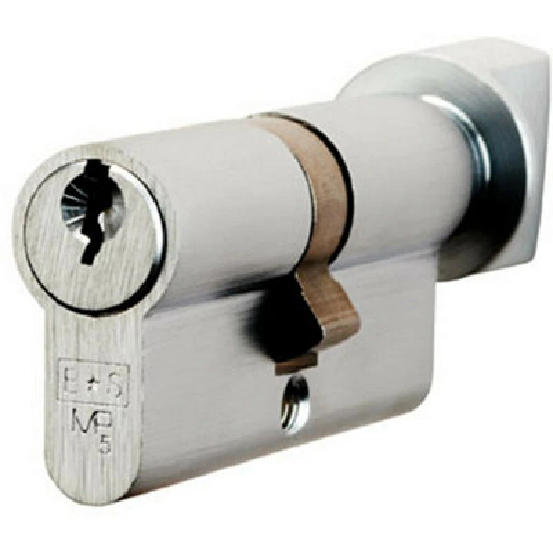 Image of Loops 70mm EURO Cylinder & Thumbturn Lock Keyed to Differ 5 Pin Satin Chrome Multi unisex