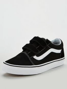 image of Vans Old Skool Velcro, Black/White, Size 10