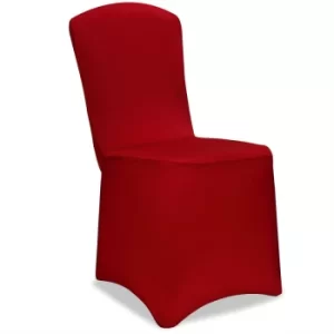 image of 2x Fitted Lycra Chair Covers Spandex Wedding Banquet Anniversary Party Cloth SET Bordeaux Red