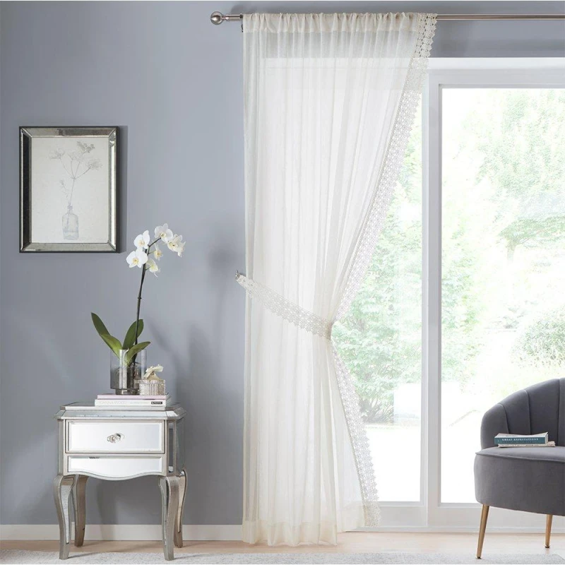Image of Tyrone Textiles Windsor Voile Panel White unisex 122cm