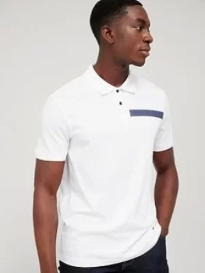 Image of Armani Exchange Tape Logo Polo Shirt – White, Size S, Men