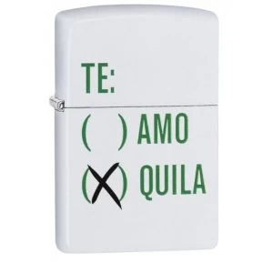 image of Zippo Tequila Design White Matte Finish Windproof Lighter